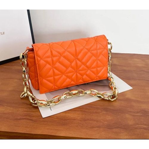 product_image_name-Generic-Women PU leather shoulder bag hand bag under arm ladies fashion designer bag - orange colour-1