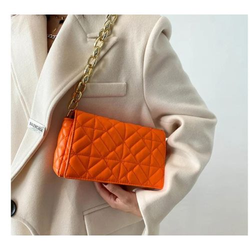 product_image_name-Generic-Women PU leather shoulder bag hand bag under arm ladies fashion designer bag - orange colour-3