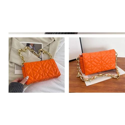 product_image_name-Generic-Women PU leather shoulder bag hand bag under arm ladies fashion designer bag - orange colour-4