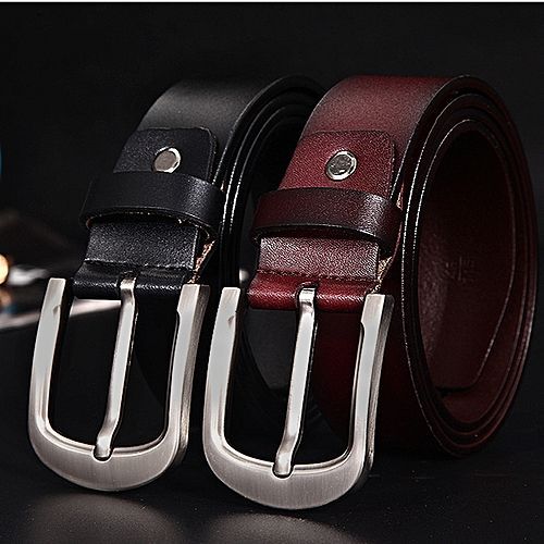 Shop 2 Pack of Men's Faux Leather Belts - Black,Brown. Design and ...