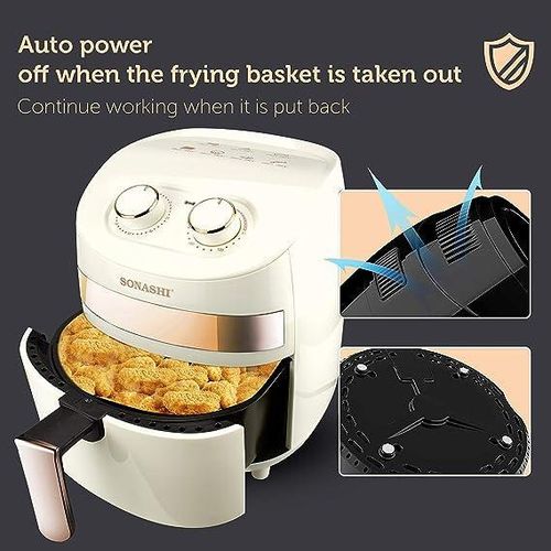 product_image_name-Sonashi-Airfryer With 60Minutes Timer And Over heat protection-Cream/Black/Gold-7