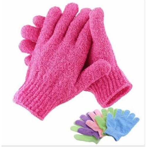 product_image_name-Generic- A Pair Of Exfoliating Bath Shower Scrub Gloves Pink-1