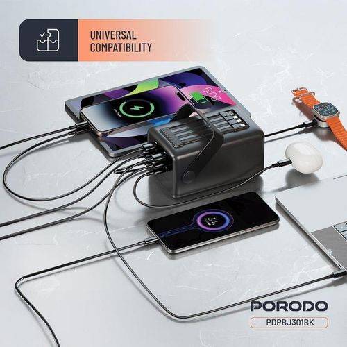 product_image_name-Generic-Porodo Lara Ultra-Capacity Power Bank with Integrated Cables and Flashlight - Multicolor-2