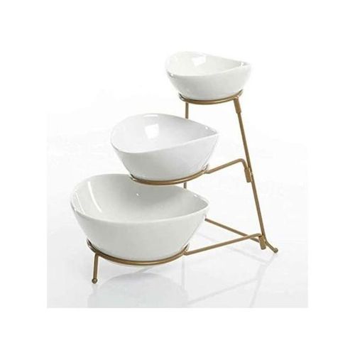 product_image_name-Generic-3 Tier Serving Bowls, DishesWith Gold Stand, Appetizers Party Server Set, White.-3