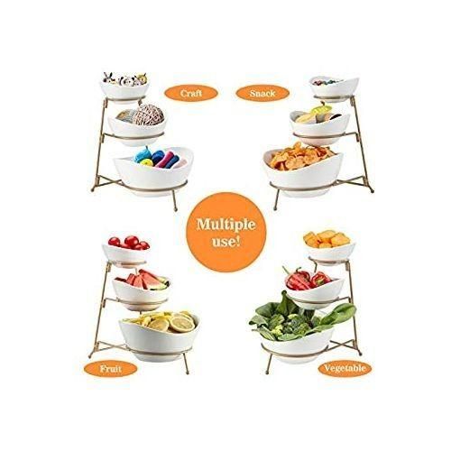 product_image_name-Generic-3 Tier Serving Bowls, DishesWith Gold Stand, Appetizers Party Server Set, White.-4