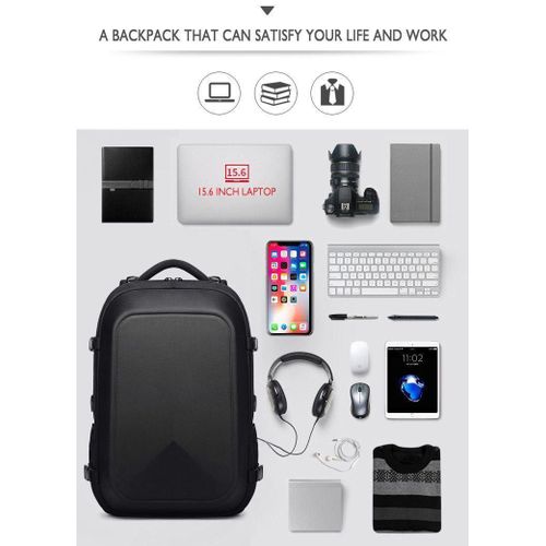 product_image_name-Generic-New Men's Business Multifunctional USB Charging Laptop Backpack Water-Repellent Travel School Bag- Multicolor-2