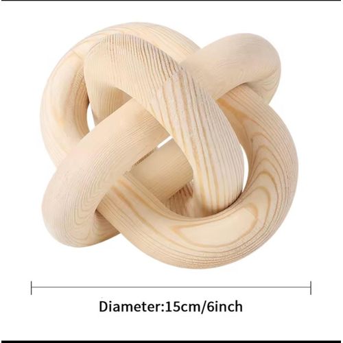 product_image_name-Generic-Wood Knot Decor Rustic Farmhouse Accent Hand Carved 3-Link Wood Chain Link Decor  for Living Room Bedroom Office Coffee Table Decor-2