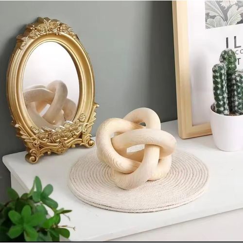 product_image_name-Generic-Wood Knot Decor Rustic Farmhouse Accent Hand Carved 3-Link Wood Chain Link Decor  for Living Room Bedroom Office Coffee Table Decor-4