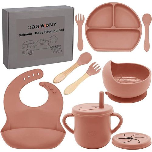 product_image_name-Generic-Silicone Baby Feeding Set Multi Color-4