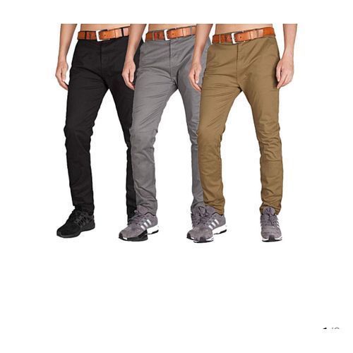 Shop A pack Of 3 Men's Casual Stretcher khaki Trouser - Black,Grey ...