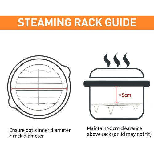 product_image_name-Generic-2 Pieces Of 7 Inch Round Cooking Rack Air Fryer Rack Cooking Steaming 304 Stainless Steel Round Rack Cross Wire w Stand Cookware for Air Fryer Pressure Cooker Canning -8