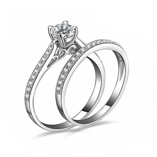 Wedding ring set cubic zirconia sale