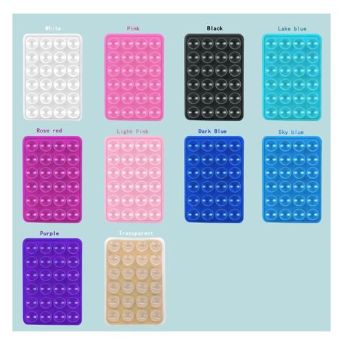 product_image_name-Generic Xim-Silicone Suction Phone Holder Mat Multifunctional Suction Cup Wall Stand - Multicolor-7