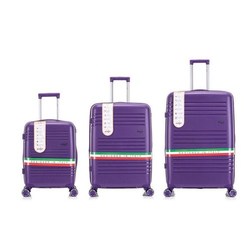 product_image_name-Generic-3 Pieces Of 4 Wheels Super High Quality Expandable Hardshell Polypropylene Unbreakable Fibre Travel Suitcases With TSA-Approved Lock Cabin-Friendly Trolley Bag- Multicolor-7