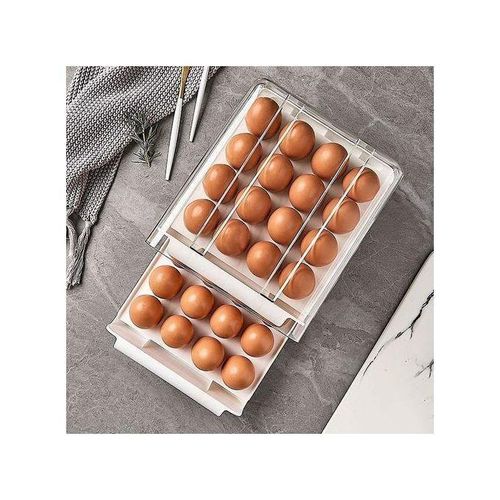 product_image_name-Generic-32 Eggs Tray Storage Box Double-deck Refrigerator Drawer, White-5