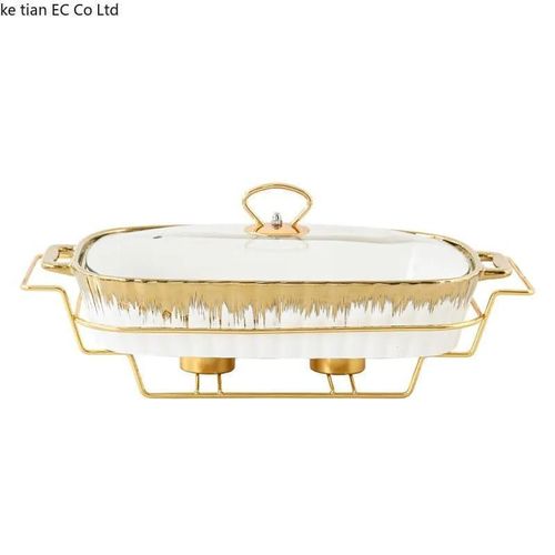 product_image_name-Generic-3 Piece European Style Light Luxury Casserole With Lid Creative Binaural Square Hot Pot Dry Dishes With Pot Candle Holder Heating Ceramic cookware-3