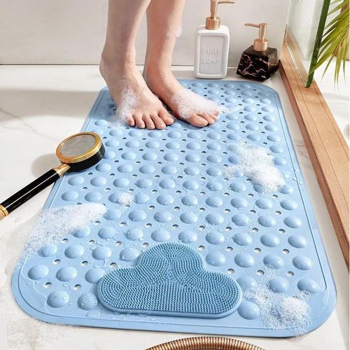 product_image_name-Generic-PVC Non-slip Shower Mat with Suction Cups & Drain Holes, Massage Shower Rug Bathroom Mat Bathtub Mat Bath-1