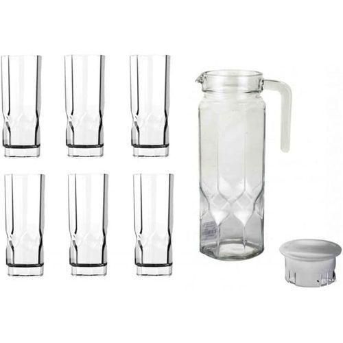 product_image_name-Luminarc-7 Piece Octime Diamond  Water & Juice Drinkware Set- Clear.-2