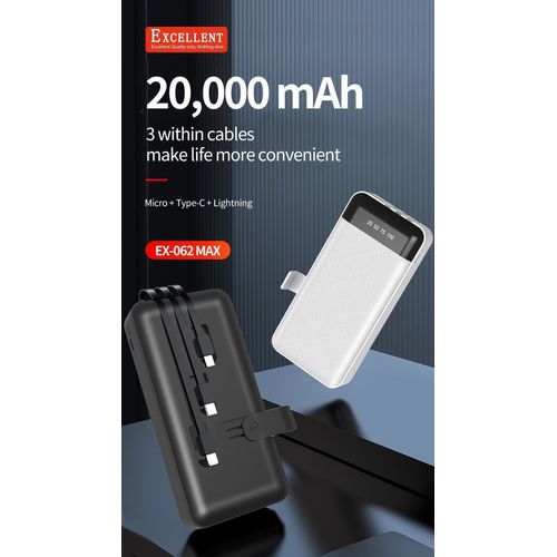 product_image_name-Excellent-20000mAh Strong Power Bank With Cables And USB Ports. Portable Powerful Travel Power Bank -3