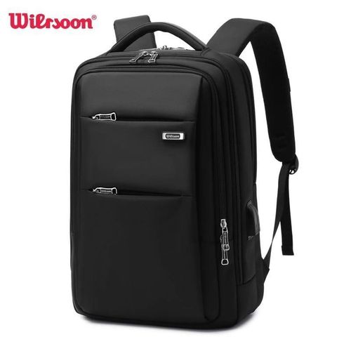 product_image_name-Wiersoon-Backpack Laptop Waterproof 15.6 Inch Daily Work Business Backpack Men School back pack mochila Men's Backpack Female- Black-1