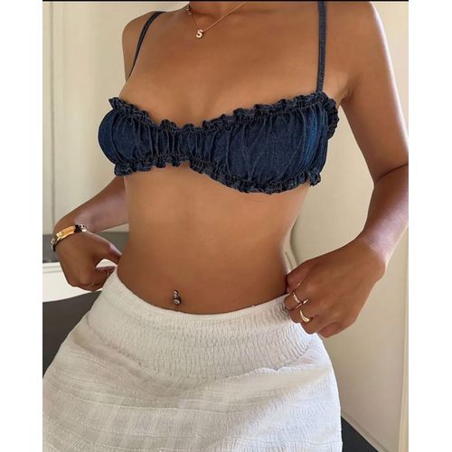 product_image_name-Fashion-Women Backless Camisole Top – Seamless Slim Fit Stretch Tank Top – Denim Blue Summer Crop Top-3