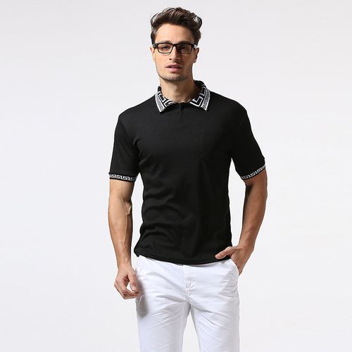 Shop Men's Short Polo Shirt Solid Color T-Shirt-Black | Jumia Uganda