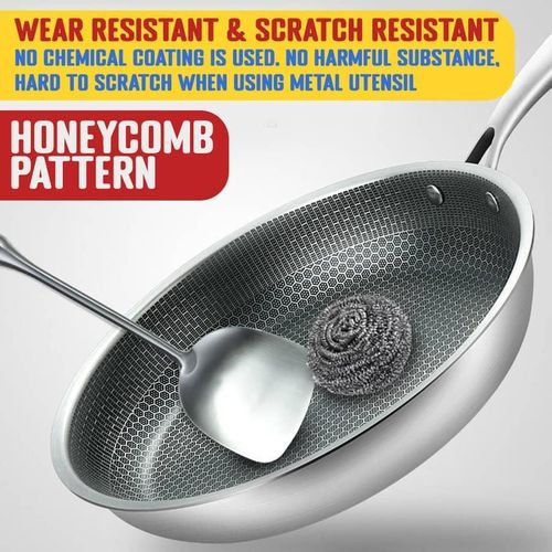 product_image_name-Idrop- 30CM Inner Honeycomb Nonstick Single Handle Frying Pan Pancake Roti Stock Saucepan-5