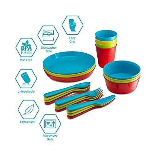 product_image_name-Other-24-Piece Kids Plastic Plates,Cups Dinner Set –Multicolor-2