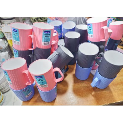 product_image_name-Generic-12 Pieces Unique Fashionable Plastic Cups – Durable Hard Plastic Drinking Cups Set-1