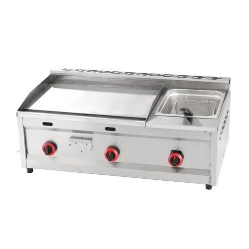product_image_name-Generic-Commercial Gas Stainless-steel Gridle With A Deep Fryer (84.5cm x 48.5cm x 33cm )- Silver -1