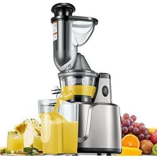 product_image_name-Hoffmans- 2 In 1 Slow Juicer, 75 Mm Filling Opening, Juicer With Two Filters For Vegetables And Fruit, Baby Food And Ice Cream, Silent, Juice Recipe, Pre-Cleaning Function, Vertical- Silver-2
