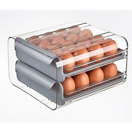 product_image_name-Generic-32 Eggs Tray Storage Box Double-deck Refrigerator Drawer, White-3