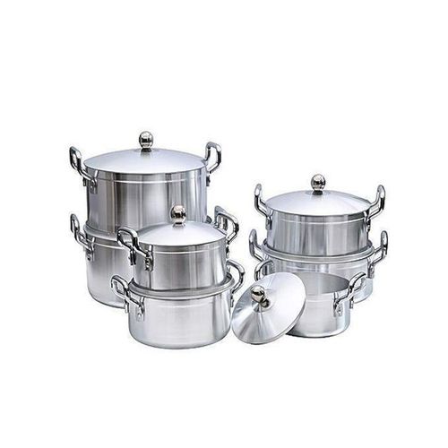 product_image_name-Generic-7 Piece Heavy Stainless Steel Saucepans/Cookware - Silver-1