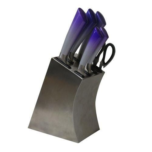 product_image_name-Generic-Purple Handled Knivies Set On Metallic Stand - Purple-3