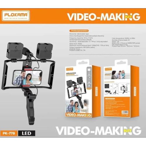 product_image_name-Generic-PK-778 Smartphone Video Rig Kit with Dual LED Lights, Microphone, Stabilising Handle, Mobile Phone Camera Mount, Video making kit, Vlogging-6