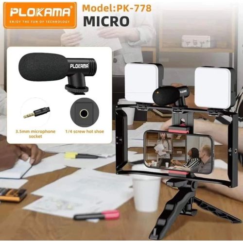 product_image_name-Generic-PK-778 Smartphone Video Rig Kit with Dual LED Lights, Microphone, Stabilising Handle, Mobile Phone Camera Mount, Video making kit, Vlogging-8