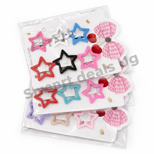 product_image_name-Generic-6 PCS Colorful STAR Hair Clips for Girls & Women Strong Hold Cute Hair Accessories Multi Colour super cute gift for girls-1