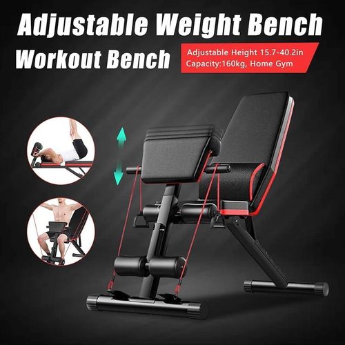product_image_name-Generic-Adjustable Weight Bench Workout Bench Press Foldable Incline Decline Exercise Workout Bench For Home Gym Sit Up Bench Perfect for Full Body Workout Fitness Bench Gym Equipment For Men, Black-3