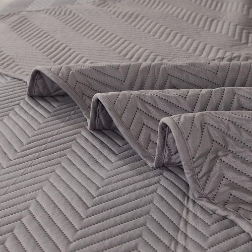 product_image_name-Generic- 3 Piece King Quilted Plain Embossed Bedspread Plain Embossed Comforter Bedding Double Duvet Cover Set with 2 Pillowcase -6