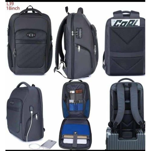 product_image_name-Generic-High Capacity Water Resistant Laptop Bag With USB Charging PortBlack-1