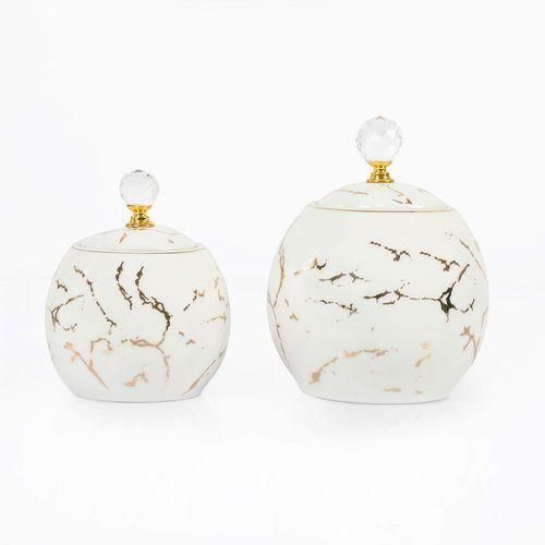 product_image_name-Life Smile-7 Piece Ceramic Sugar Bowl Coffee Tea Canister Storage Containers - White.-2