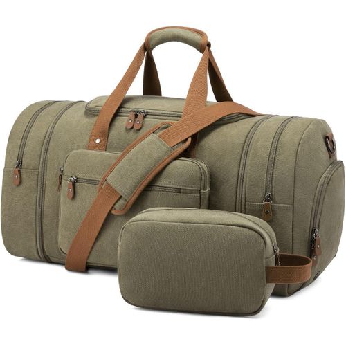 product_image_name-Generic-Sucipi Canvas Duffle Bag for Travel Overnight Carry on Bag with Shoe Compartment Weekender Duffel Bag with Toiletry Bag.-1