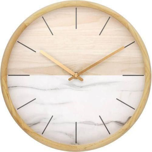 product_image_name-Generic-Modern Wood and Faux Marble Wall Clock-1