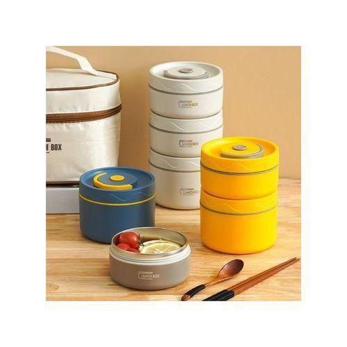 product_image_name-Generic-Stainless Steel Insulation Lunch Box Round Japanese Student Portable Lunch - Multicolour Box Can Be Microwave Oven Multi-layer Lunch Box-4