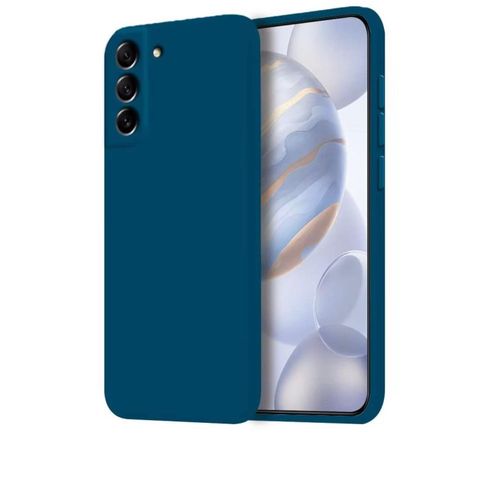 product_image_name-Generic-Samsung Galaxy S21 Plus Phone Case Silicone, Minimalist Ultra Thin Slim Soft Rubber Gel Solid Color Matte TPU Cute Case for Women Men, Girly Plain Aesthetic Design & Camera Cover, Blue -1