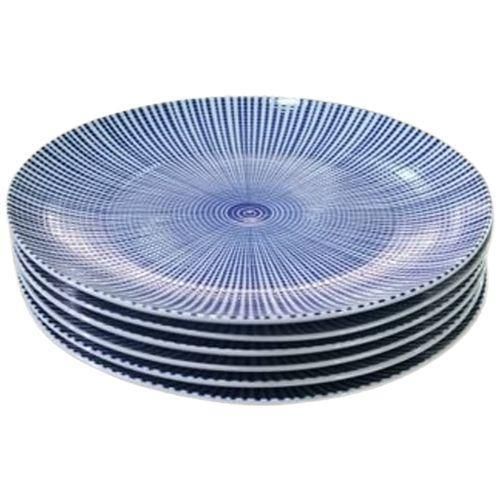 product_image_name-Generic-6 Pieces Set Of Colorful Ceramic Dinner Plates/White And Blue-1