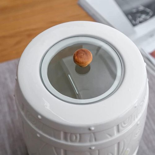 product_image_name-Generic-Ceramic Hot And Cold Kettle Set With Faucet Large-Capacity Water Tank Water Tank Resistant to High Temperature Lemonade Juice Beer Drinks Dispenser Pitcher With Base 2 Lids 4 Cups -Multicolor-7