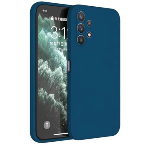 product_image_name-Generic-Silicone Samsung Galaxy A13 4G Back Cover Case Microfiber Inside 360 Degree Protection Back Cover Case for Samsung Galaxy A13 4G - Blue -1