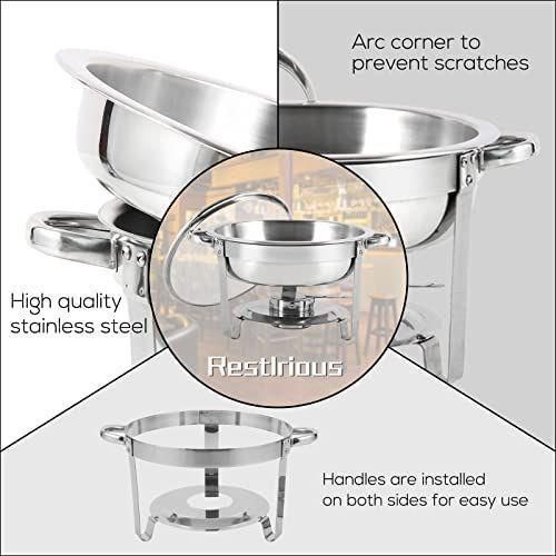 product_image_name-Generic-Chafing Dish Round Chafer Buffet Catering Warmer Food And Water Pan, Lid, Solid Stand And Fuel Holder- Silver.-6