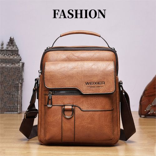Shop Men s Vintage PU Leather Shoulder Bag Casual Handbag Travel Backpack Vertical Jumia Uganda